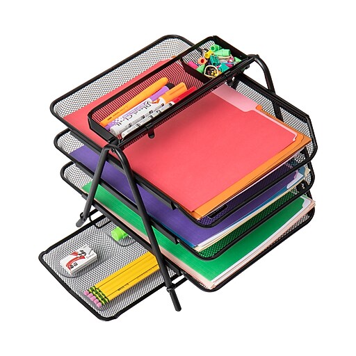 Mind Reader Census Steel Letter Holder, Black (3TFILEBLK) Staples