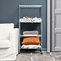 Mind Reader Metal 4-Tier Storage Shelves Garage Shelving Organization with Wheels, Silver (MET4TWHEEL-SIL)~#|#~sp155207104_sc7