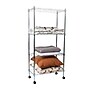 Mind Reader Metal 4-Tier Storage Shelves Garage Shelving Organization with Wheels, Silver (MET4TWHEEL-SIL)~#|#~sp155207110_sc7