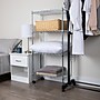 Mind Reader Metal 4-Tier Storage Shelves Garage Shelving Organization with Wheels, Silver (MET4TWHEEL-SIL)~#|#~sp155207148_sc7