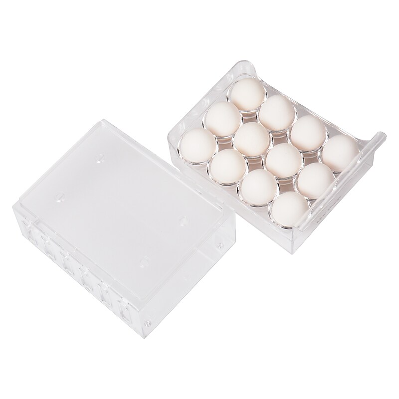 Mind Reader Stackable One Dozen Egg Container Storage Drawer Clear (STEGG12-CLR) image 1