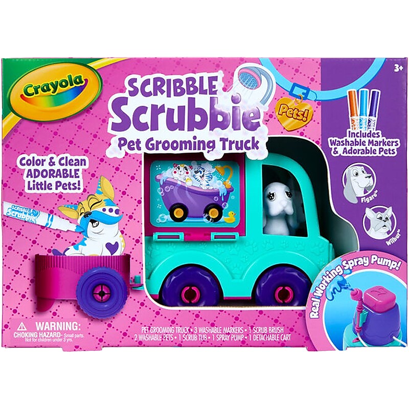 Crayola Scribble Scrubbie Pet Grooming Truck Kit, Assorted Colors (74-7368) image 1