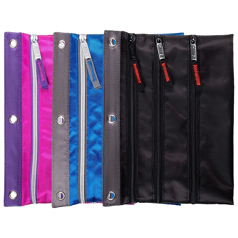Case-it The Tri-Zip Pencil Case, Assorted Colors (PLP-180) image 1