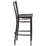 Flash Furniture HERCULES Series Traditional Metal X-Back Barstool, Clear Coat/Mahogany Wood, 2-Pieces/Pack (2XU6F8BCLBMAHW)~#|#~sp155519116_sc7