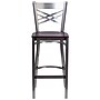 Flash Furniture HERCULES Series Traditional Metal X-Back Barstool, Clear Coat/Mahogany Wood, 2-Pieces/Pack (2XU6F8BCLBMAHW)~#|#~sp155519117_sc7