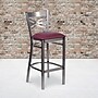 Flash Furniture HERCULES Series Traditional Metal X-Back Restaurant Barstool, Clear Coat/Burgundy (XU6F8BCLBARBURV)~#|#~sp155519259_sc7
