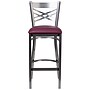 Flash Furniture HERCULES Series Traditional Metal X-Back Restaurant Barstool, Clear Coat/Burgundy (XU6F8BCLBARBURV)~#|#~sp155519263_sc7