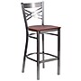 Flash Furniture HERCULES Series Traditional Metal X-Back Restaurant Barstool, Clear Coat/Cherry Wood (XU6F8BCLBARCHYW)~#|#~sp155519265_sc7