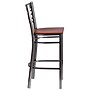 Flash Furniture HERCULES Series Traditional Metal X-Back Restaurant Barstool, Clear Coat/Cherry Wood (XU6F8BCLBARCHYW)~#|#~sp155519271_sc7