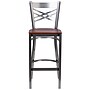 Flash Furniture HERCULES Series Traditional Metal X-Back Restaurant Barstool, Clear Coat/Cherry Wood (XU6F8BCLBARCHYW)~#|#~sp155519272_sc7