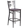 Flash Furniture HERCULES Series Traditional Metal X-Back Restaurant Barstool, Clear Coat/Mahogany (XU6F8BCLBARMAHW)~#|#~sp155519274_sc7