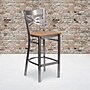 Flash Furniture HERCULES Series Traditional Metal X-Back Restaurant Barstool, Clear Coat/Natural Wood (XU6F8BCLBARNATW)~#|#~sp155519282_sc7