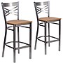 Flash Furniture HERCULES Series Traditional Metal X-Back Barstool, Clear Coat/Natural Wood, 2-Pieces/Pack (2XU6F8BCLBNATW)~#|#~sp155519296_sc7