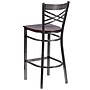 Flash Furniture HERCULES Series Traditional Metal X-Back Barstool, Clear Coat/Walnut Wood, 2-Pieces/Pack (2XU6F8BCLBWALW)~#|#~sp155519312_sc7