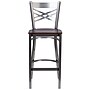 Flash Furniture HERCULES Series Traditional Metal X-Back Barstool, Clear Coat/Walnut Wood, 2-Pieces/Pack (2XU6F8BCLBWALW)~#|#~sp155519315_sc7