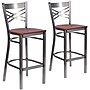 Flash Furniture HERCULES Series Traditional Metal X-Back Barstool, Clear Coat/Cherry Wood, 2-Pieces/Pack (2XU6F8BCLBCHYW)~#|#~sp155519316_sc7