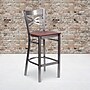 Flash Furniture HERCULES Series Traditional Metal X-Back Barstool, Clear Coat/Cherry Wood, 2-Pieces/Pack (2XU6F8BCLBCHYW)~#|#~sp155519317_sc7
