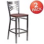 Flash Furniture HERCULES Series Traditional Metal X-Back Barstool, Clear Coat/Cherry Wood, 2-Pieces/Pack (2XU6F8BCLBCHYW)~#|#~sp155519318_sc7