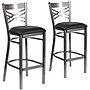 Flash Furniture HERCULES Series Traditional Metal X-Back Barstool, Clear Coat/Black, 2-Pieces/Pack (2XU6F8BCLBBLKV)~#|#~sp155519324_sc7