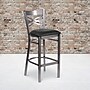 Flash Furniture HERCULES Series Traditional Metal X-Back Barstool, Clear Coat/Black, 2-Pieces/Pack (2XU6F8BCLBBLKV)~#|#~sp155519325_sc7