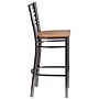Flash Furniture HERCULES Series Traditional Metal X-Back Restaurant Barstool, Clear Coat/Natural Wood (XU6F8BCLBARNATW)~#|#~sp155519349_sc7