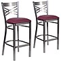 Flash Furniture HERCULES Series Traditional Metal X-Back Barstool, Clear Coat/Burgundy, 2-Pieces/Pack (2XU6F8BCLBBURV)~#|#~sp155519362_sc7