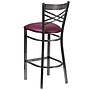 Flash Furniture HERCULES Series Traditional Metal X-Back Barstool, Clear Coat/Burgundy, 2-Pieces/Pack (2XU6F8BCLBBURV)~#|#~sp155519367_sc7