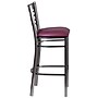 Flash Furniture HERCULES Series Traditional Metal X-Back Barstool, Clear Coat/Burgundy, 2-Pieces/Pack (2XU6F8BCLBBURV)~#|#~sp155519369_sc7