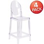 Flash Furniture Ghost Counter Stool in Transparent Crystal with Oval Back, 4/Pack (4OWGHOSTBACK24)~#|#~sp155519397_sc7