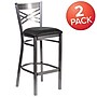 Flash Furniture HERCULES Series Traditional Metal X-Back Barstool, Clear Coat/Black, 2-Pieces/Pack (2XU6F8BCLBBLKV)~#|#~sp155519426_sc7