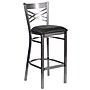Flash Furniture HERCULES Series Traditional Metal X-Back Barstool, Clear Coat/Black, 2-Pieces/Pack (2XU6F8BCLBBLKV)~#|#~sp155519434_sc7