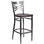 Flash Furniture HERCULES Series Traditional Metal X-Back Restaurant Barstool, Clear Coat/Walnut (XU6F8BCLBARWALW)~#|#~sp155519438_sc7