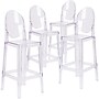 Flash Furniture Ghost Barstool in Transparent Crystal with Oval Back, 4/Pack (4OWGHOSTBACK29)~#|#~sp155519458_sc7