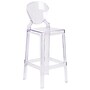Flash Furniture Ghost Barstool in Transparent Crystal with Tear Back (OWTEARBACK29)~#|#~sp155519483_sc7