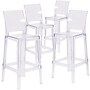 Flash Furniture Ghost Barstool in Transparent Crystal with Square Back, 4/Pack (4OWSQUAREBACK29)~#|#~sp155519501_sc7