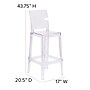 Flash Furniture Ghost Barstool in Transparent Crystal with Square Back, 4/Pack (4OWSQUAREBACK29)~#|#~sp155519508_sc7