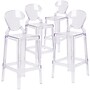 Flash Furniture Ghost Barstool in Transparent Crystal with Tear Back, 4/Pack (4OWTEARBACK29)~#|#~sp155519517_sc7