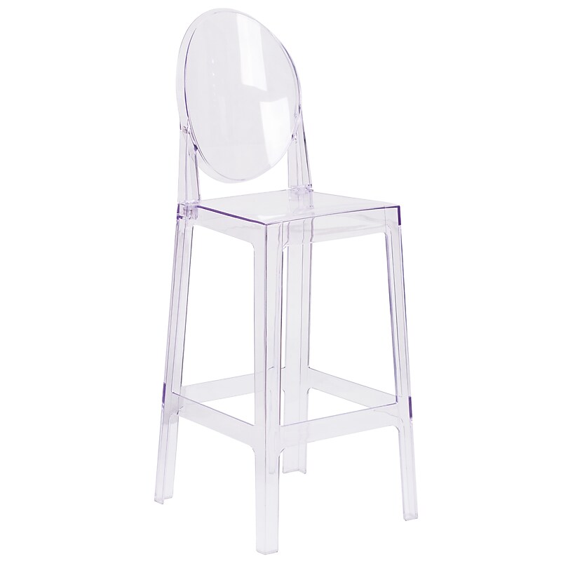 Flash Furniture Ghost Barstool in Transparent Crystal with Oval Back (OWGHOSTBACK29) image 1