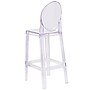 Flash Furniture Ghost Barstool in Transparent Crystal with Oval Back (OWGHOSTBACK29)~#|#~sp155520644_sc7