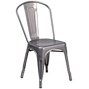 Flash Furniture Contemporary Metal Side Dining Chair, Gray (XUDGTP001)
