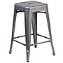 Flash Furniture Lincoln Contemporary Metal Indoor Counter Height Stool without Back, Clear Coat (XUDGTP000424)~#|#~sp155524283_sc7