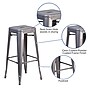 Flash Furniture Lincoln Contemporary Metal Bar Stool without Back, Clear Coated (XUDGTP000430)~#|#~sp155524297_sc7