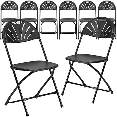 Flash Furniture HERCULES Series 800 lb. Capacity Plastic Fan Back Folding Chair 8/Pack (8LEL4BK) Simolary simolary.com