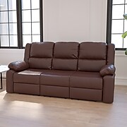 Flash Furniture Harmony Series 77"W LeatherSoft Sofa, Brown (BT70597SOFBN)