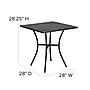 Flash Furniture Oia Commercial Grade Square Indoor-Outdoor Steel Patio Table, 28" Black (CO5BK)~#|#~sp155524424_sc7
