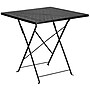 Flash Furniture Oia Indoor-Outdoor 28" Square Steel Folding Patio Table Set with 2 Square Back Chairs, Black (CO28SQF02CHR2BK)~#|#~sp155524505_sc7