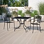 Flash Furniture Oia Commercial Grade Square Indoor-Outdoor Steel Patio Table with Umbrella Hole, Black (CO6BK)~#|#~sp155524535_sc7