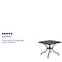 Flash Furniture Oia Commercial Grade Square Indoor-Outdoor Steel Patio Table with Umbrella Hole, Black (CO6BK)~#|#~sp155524538_sc7