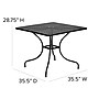 Flash Furniture Oia Commercial Grade Square Indoor-Outdoor Steel Patio Table with Umbrella Hole, Black (CO6BK)~#|#~sp155524539_sc7