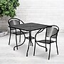 Flash Furniture Oia Indoor-Outdoor 35.5" Square Steel Patio Table Set with 2 Round Back Chairs, Black (CO35SQ03CHR2BK)~#|#~sp155524541_sc7